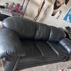 Black Leather Couch 