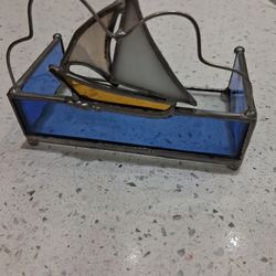 Stained Glass Vintage Business Cards Holder