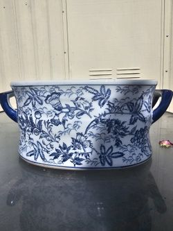 Blue Floral Pot