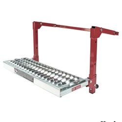 Powerbuilt Heavy Duty Tire Step for Truck, SUV, Non-Slip Steel Surface, Adjustable to Fit Tire, Fold Flat for Storage