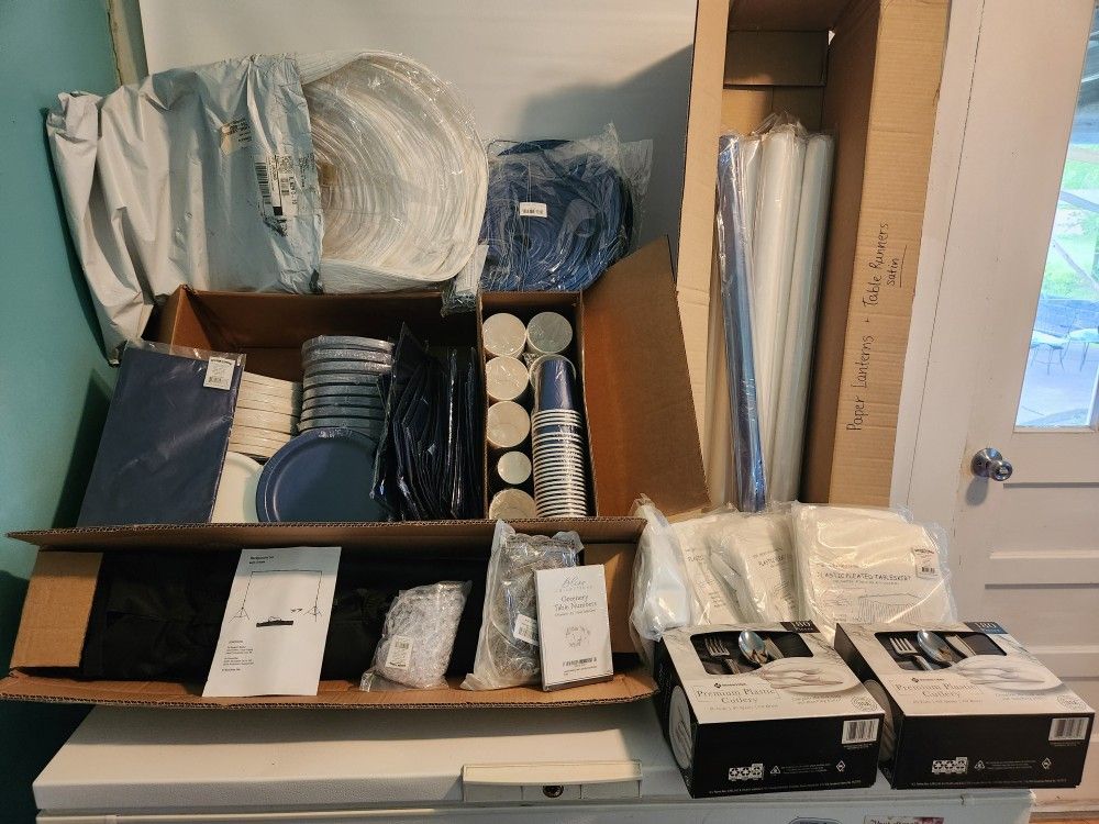 Wedding Party Decor New In Box Navy White