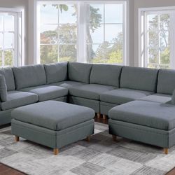 Sectional Sofa Set With Ottoman 