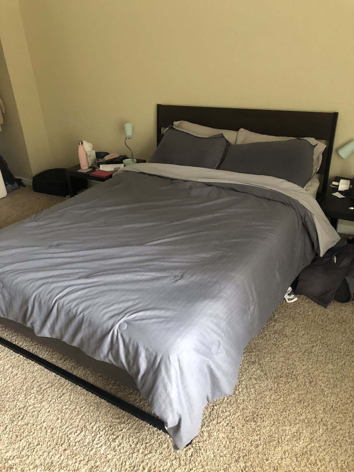 Bed frame and mattress- less than a year old