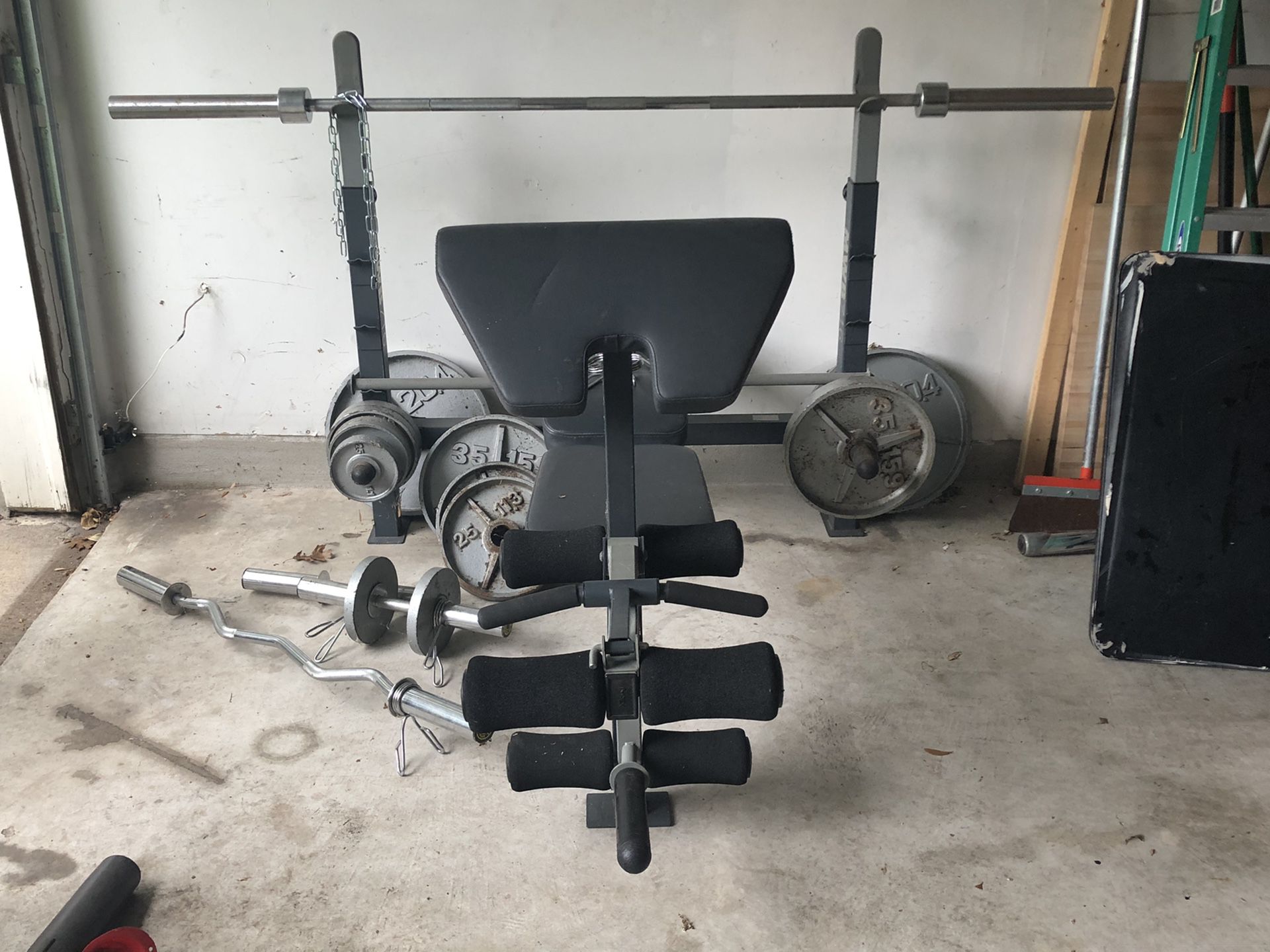 Weight Bench and Bar