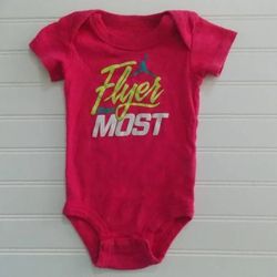 Baby Girls 0-6M Jordan "FLYER THAN MOST" Pink Bodysuit