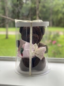 Valentines Day Gift Teddy Bear & Soap Flower Bouquet 