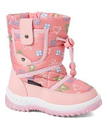 Adorababy Pink Hearts Snow Boot - Girls, Size: Toddler 10