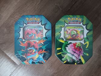 Pokemon Ascended Heroes Tins Mega Meganium ex and Mega Feraligatr ex (6 available)