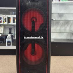 Dual 12’’ Bluetooth Party Speaker With Neon LED Lights