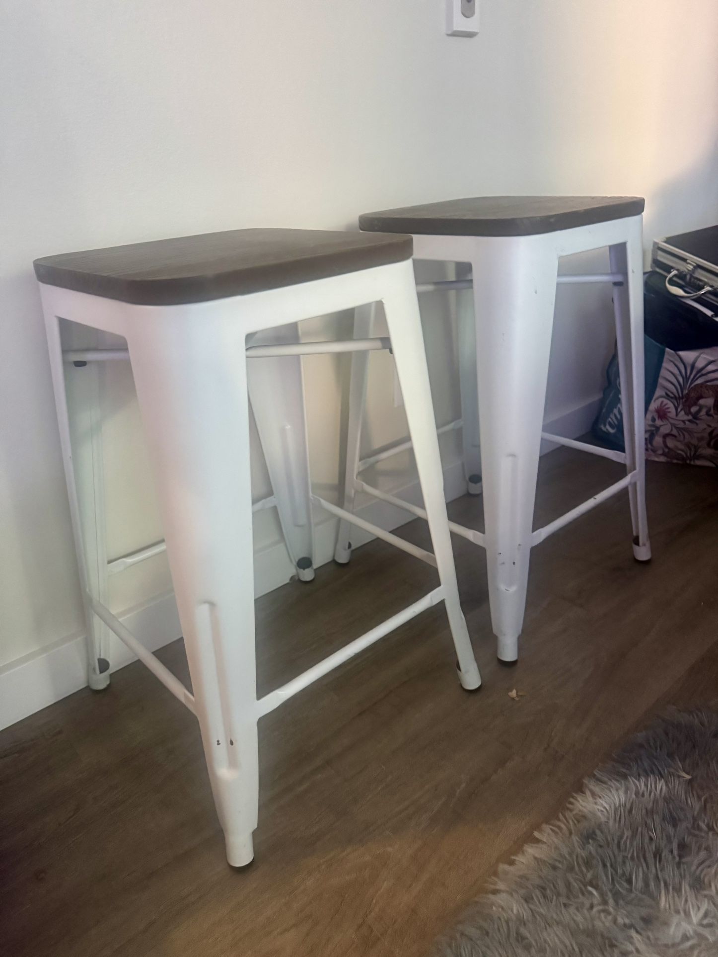 Two White Stools