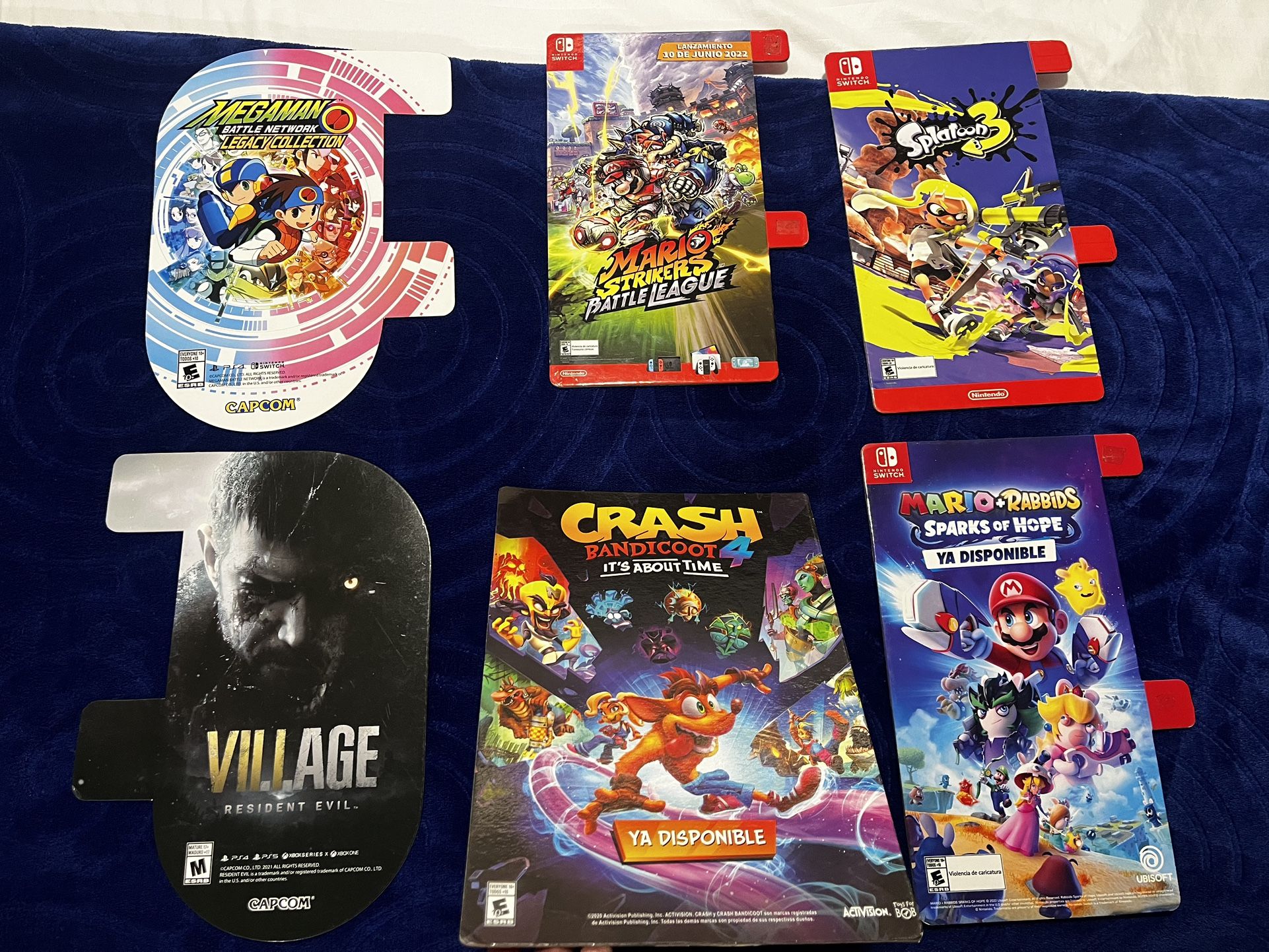 Nintendo Promo Display Danglers - Mario Crash Mega man Resident Evil