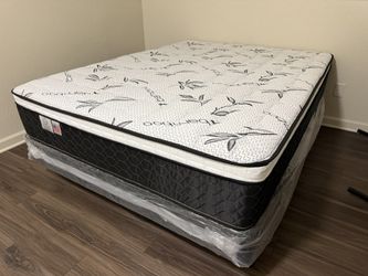 Queen Bamboo Orthopedic Pillow Top Mattress And Box spring!