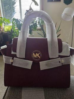 Michael Kors Carmen MD Flap Satchel (Mulberry)
