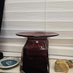 Vintage Art Glass Purple Amethyst Spittoon 