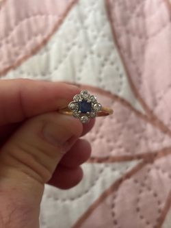 1930sBluecSapphire Diamond Cluster Ring