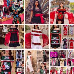 Vestidos Bordados Méxicanos - Beautiful Mexican Dresses  - Precios Varian - Prices Vary