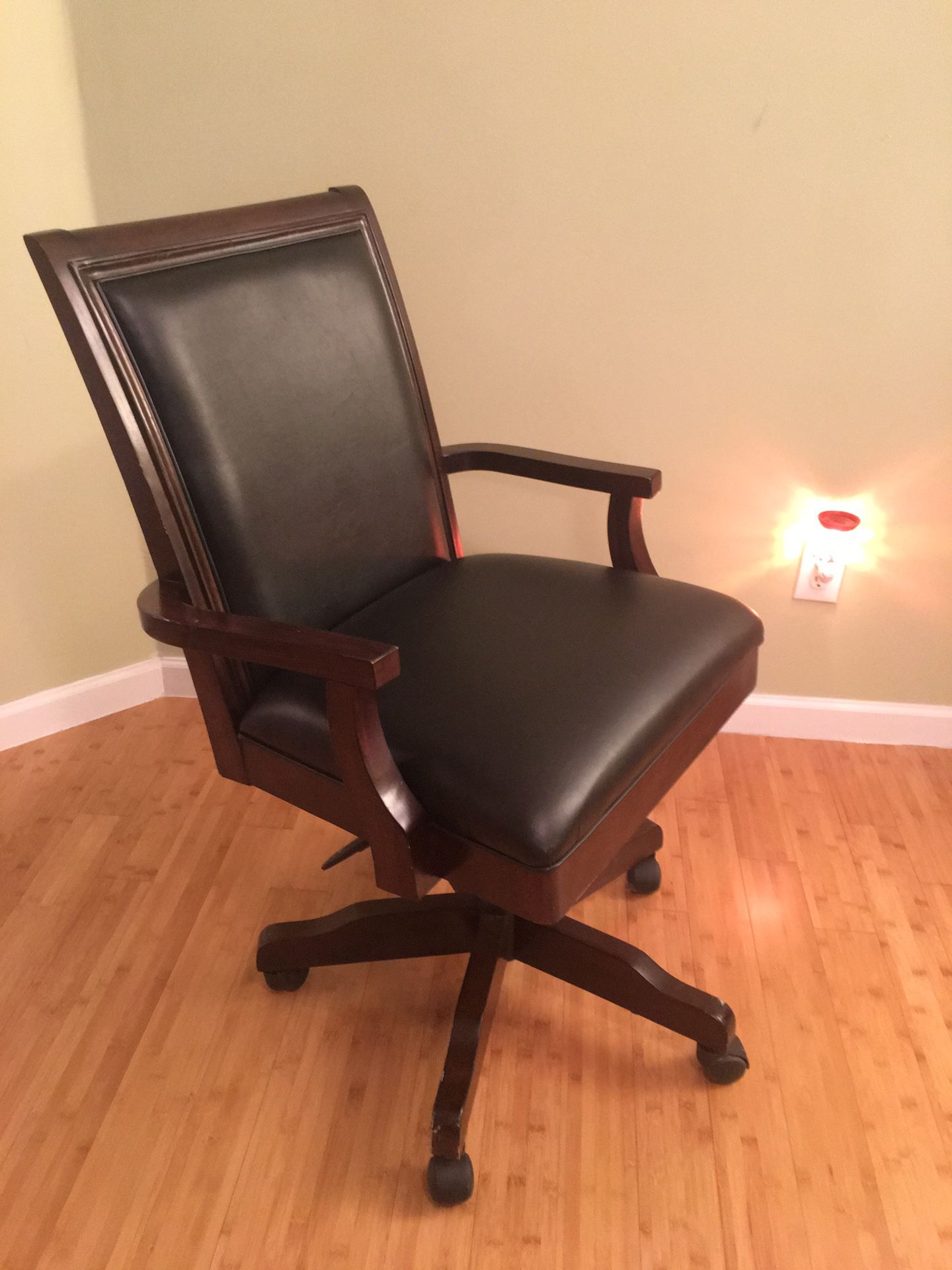 Wood & leather Desk Chair