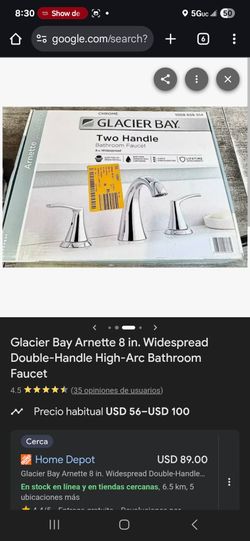 Home Depot
Glacier Bay Arnette 8 in. Widespread Double-Handle High-Arc Bathroom Faucet