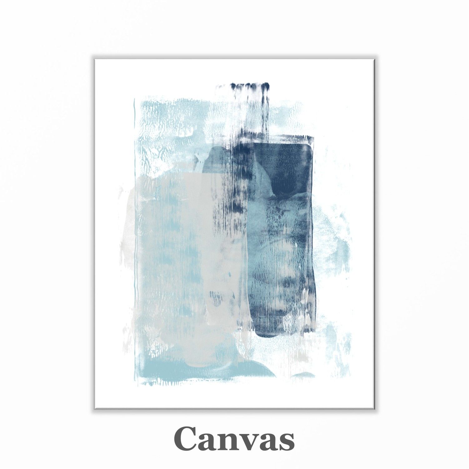 Blue abstract canvas wall art print 24x30