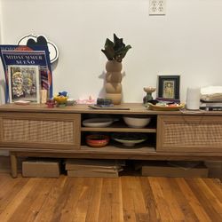 Rattan TV Cabinet, with double sliding doors