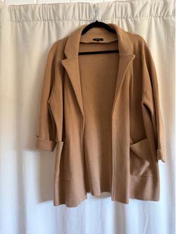 Quince 100% cotton knit blazer in camel size XL