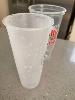 Reusable plastic cups fast food boba tea cofeee