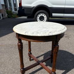 Elegant Antique Marble Top Side Table