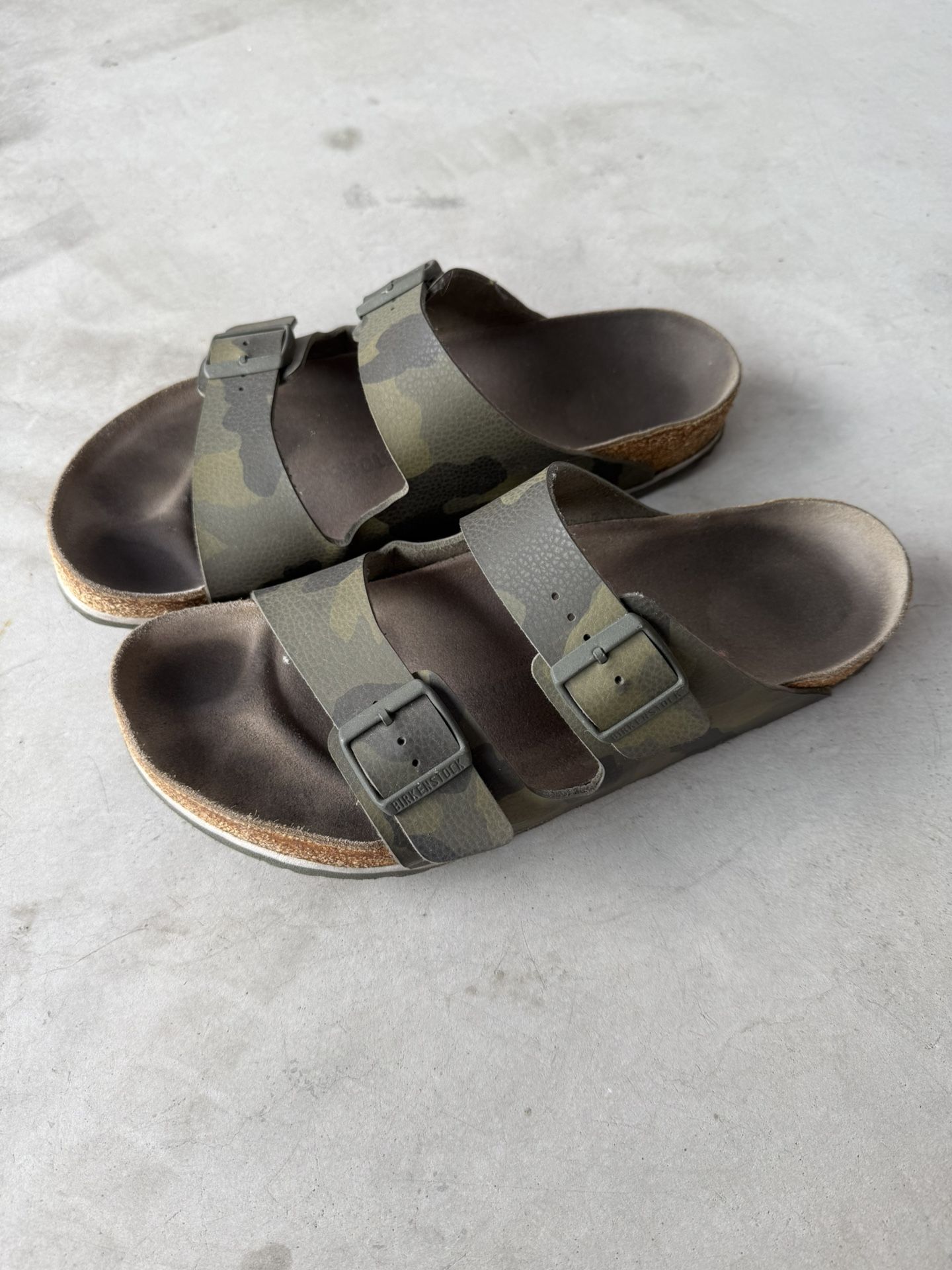 Birkenstock Men’s Green Camouflage Sandals