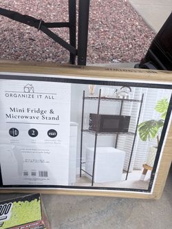 Organize It All Mini Fridge & Microwave Stand