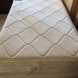 Twin Size Mattress And Box Spring Set With Frame 