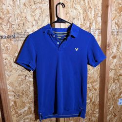 Y2K American Eagle Outfitters blue polo vintage fit polo S