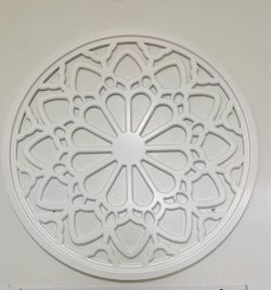 28” White Round Decorative Wall Art Panel