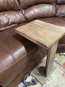 C shaped under couch side table