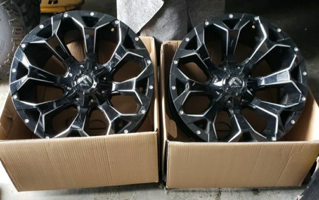 5x4.5 or 5x5 bolt pattern MHT Fuel Offroad D576 Assault Wheels, 20x10 Gloss Black Milled **only 2 wheels available**