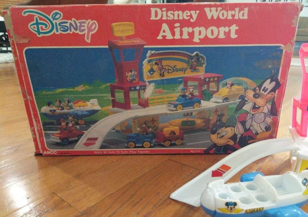 Rare Vintage Walt Disney World Airport Arco Toy Set w/ box 1987 Mickey Mouse