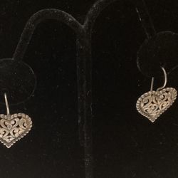 Heart Earrings Silver Pierced