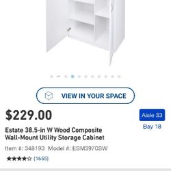 Estate 38.5-in W Wood Composite Wall-Mount Utility Storage Cabinet