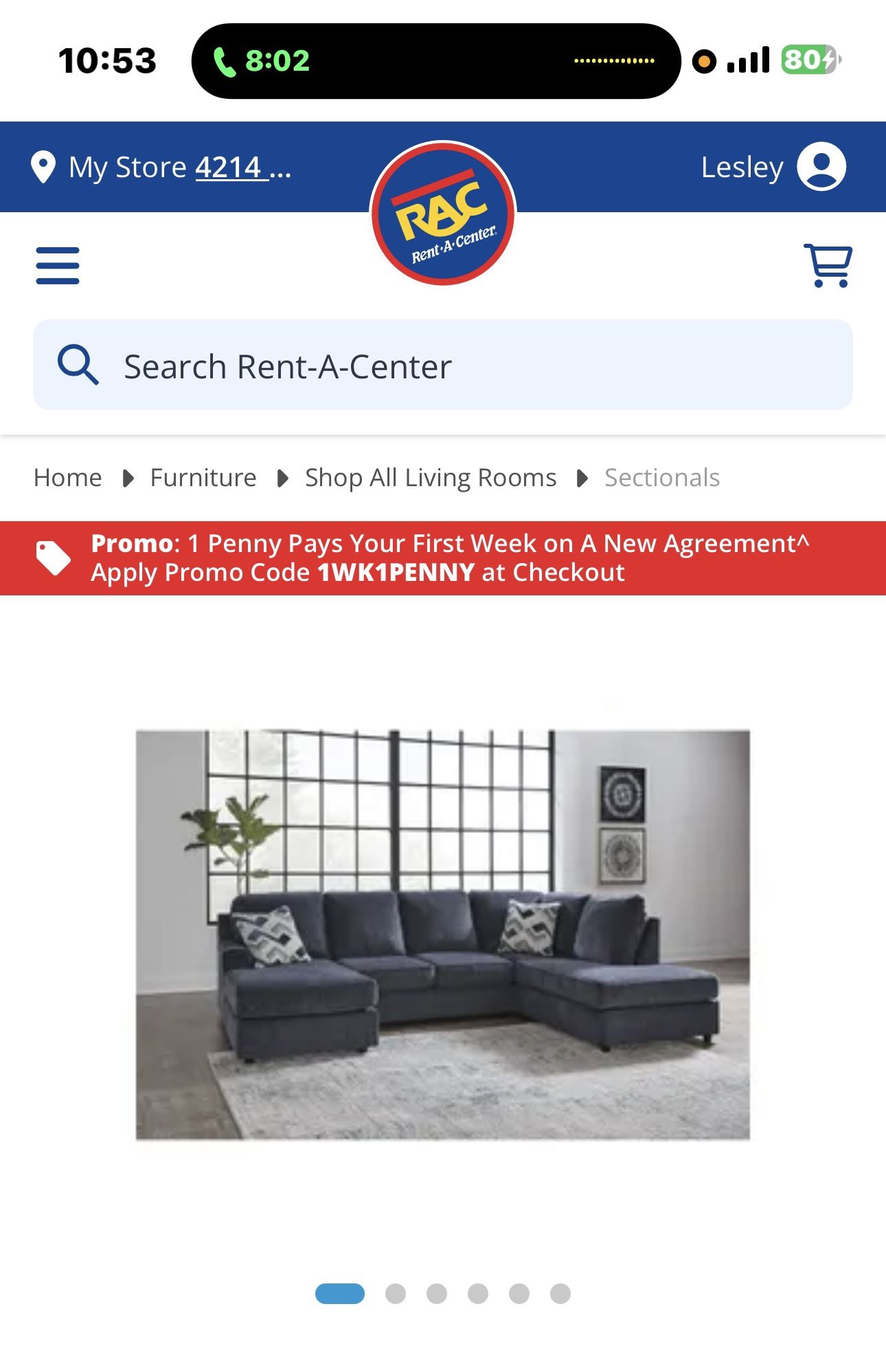 Ashley Albar Sectional 