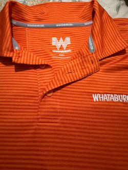 Whataburger Polo Shirt 2XL Orange Striped