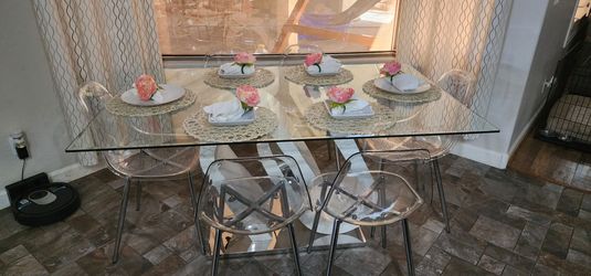 Ghost dining table And 6 Chairs - Delivery Available