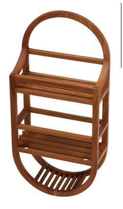 Bare Decor Teak Shower Caddie Storage Organizer, Fully Assembled