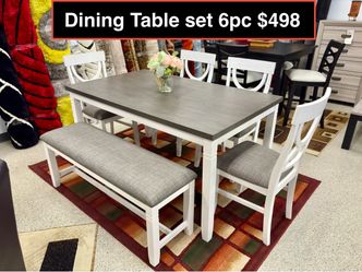 NEW Solid Dining Set 6pc