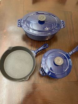 Blue Enamel Cast Iron Cookware Set