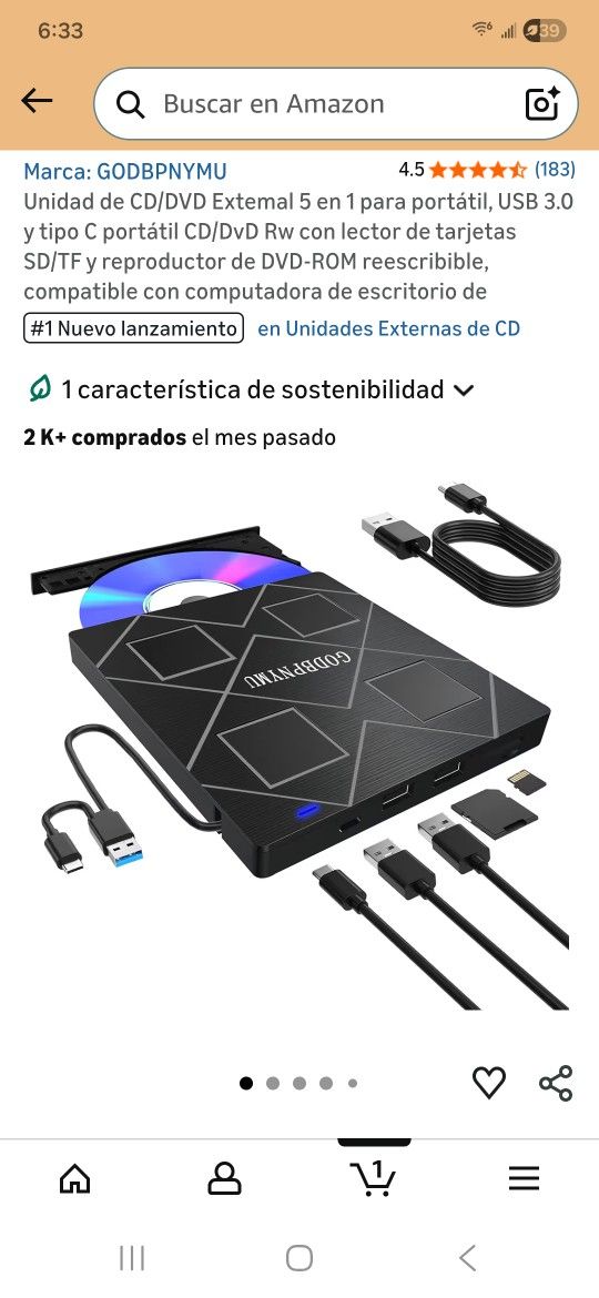Lector De CD Y DVD Para Laptop