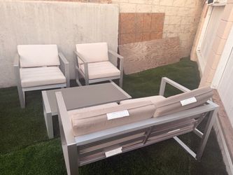 Patio table set aluminum