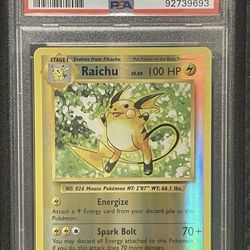 2016 POKEMON XY EVOLUTIONS #36 RAICHU-REVERSE FOIL PSA 9