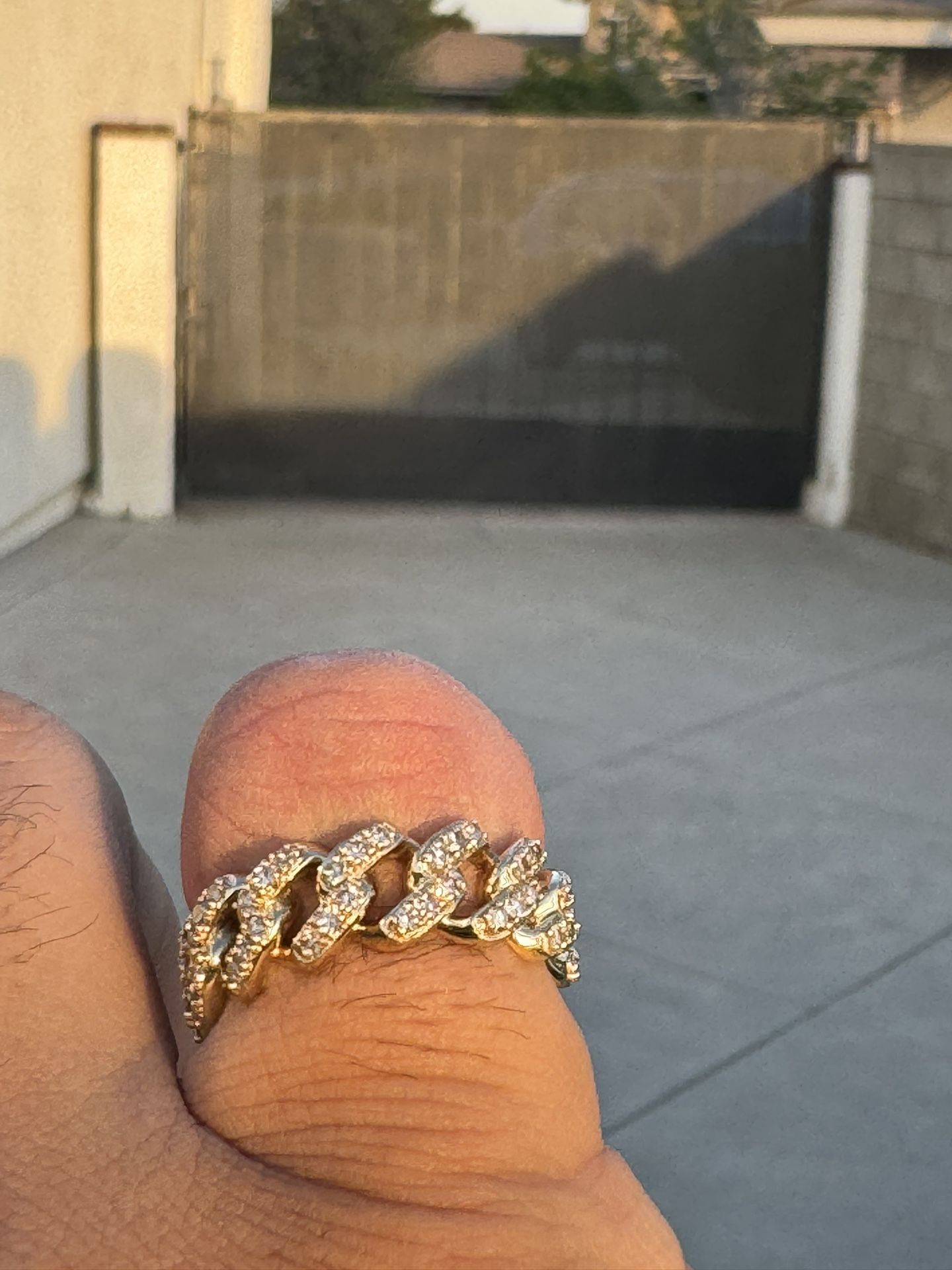 10k Cuban Diamond Ring