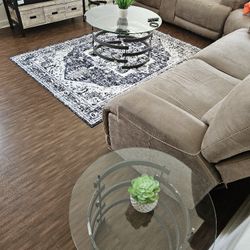Three Piece Glass Coffee Table Set