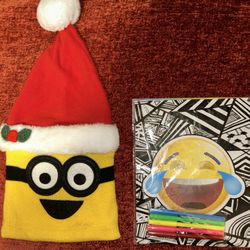 Kids Minion Santa Hat & Art Set