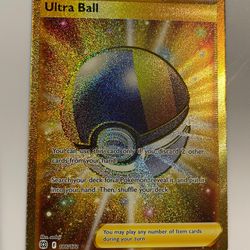 ULTRA BALL - GOLD SECRET RARE - 186/172 - BRILLIANT STARS - POKEMON